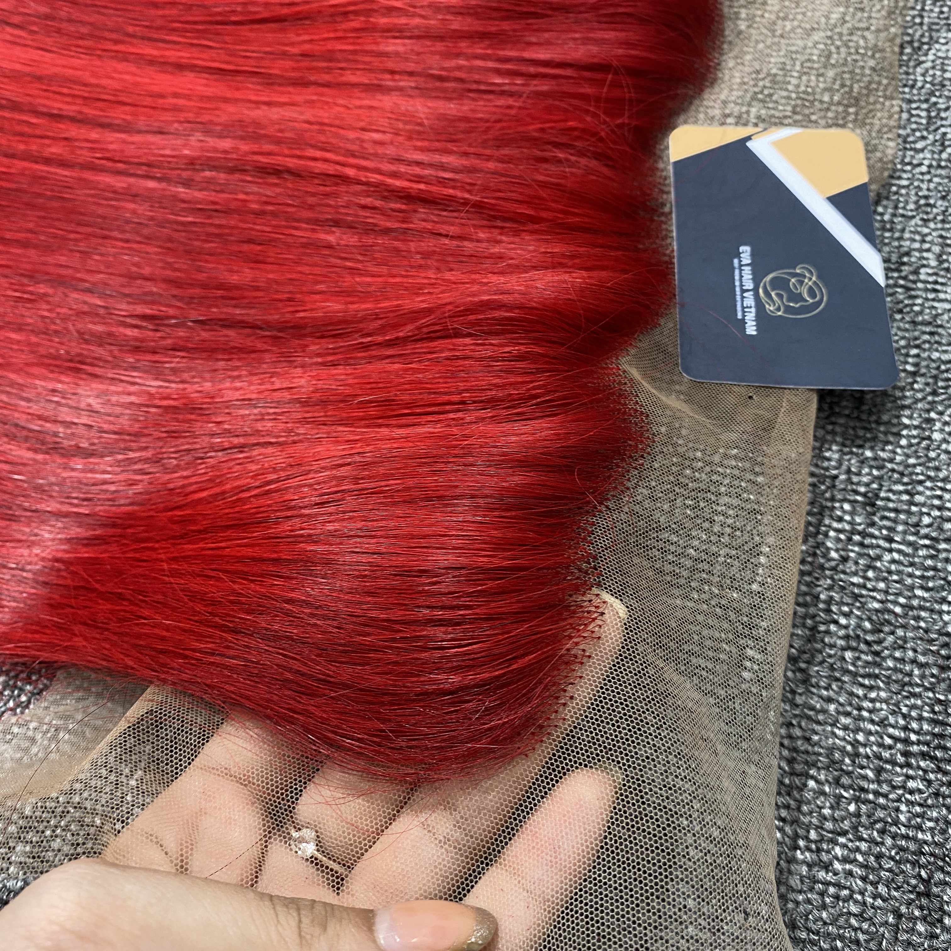 13×4 HD Lace Frontal | Bone Straight | Red Color| 14″
